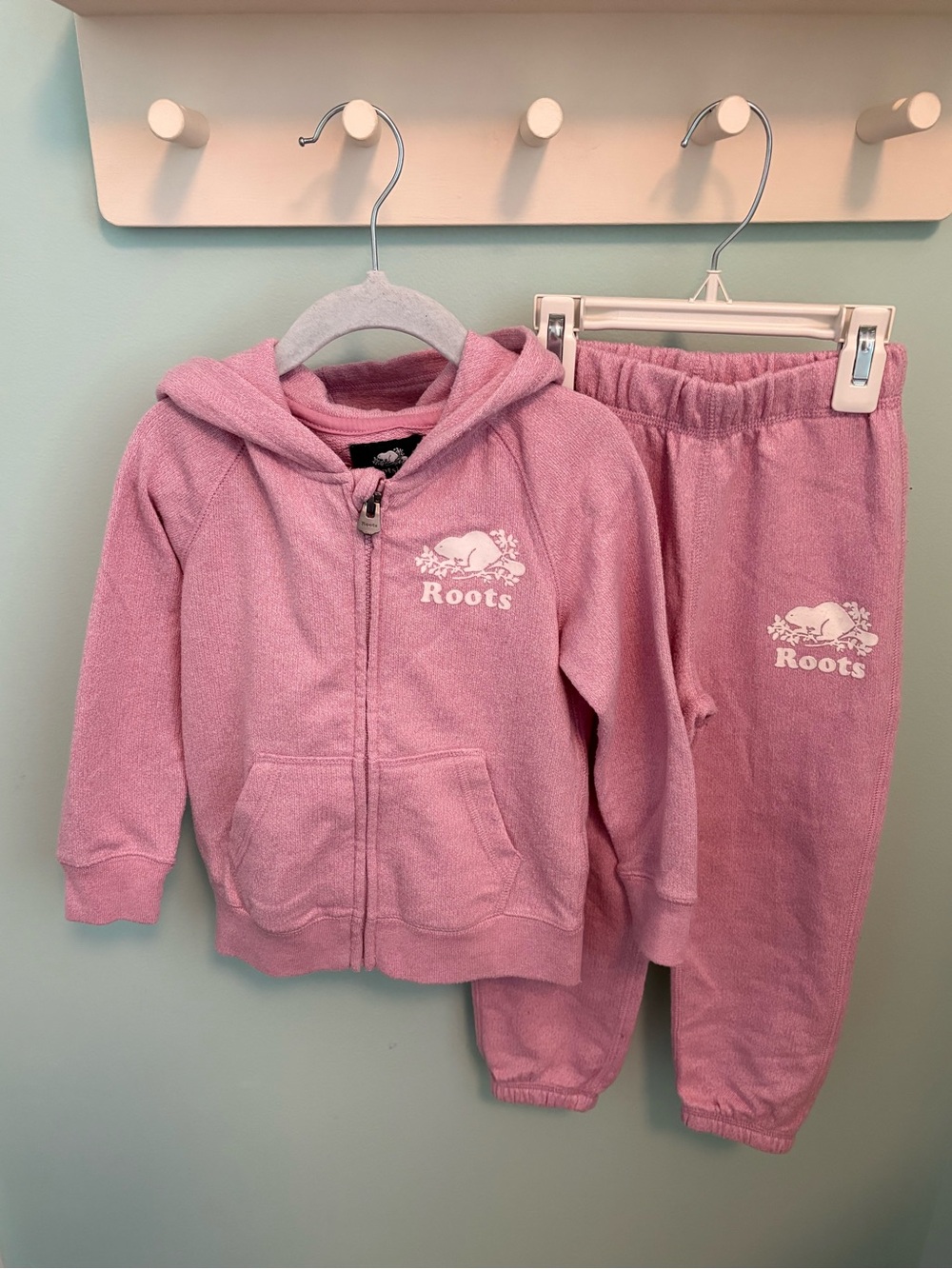 Roots Kids Pink Hoodie & Sweatpants Set
